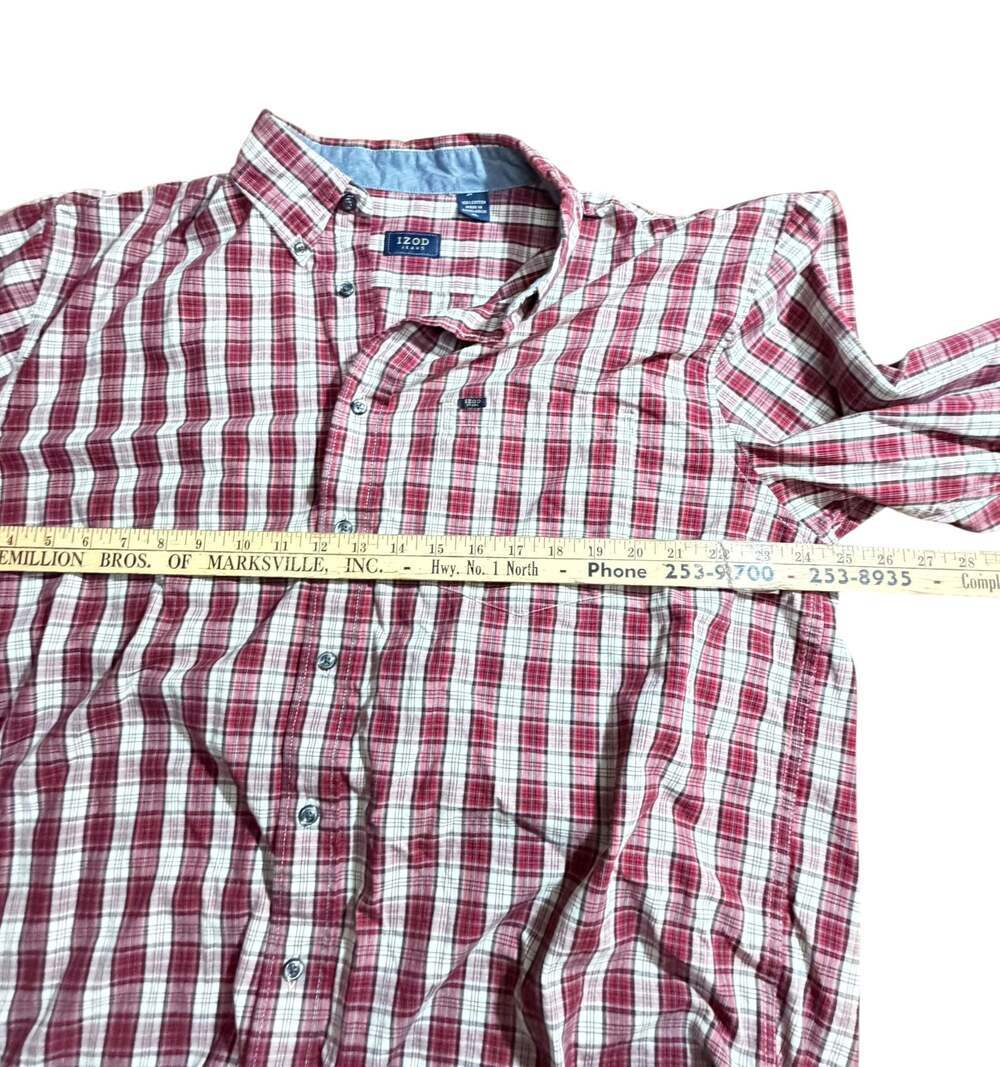 IZOD Jeans Men’s Plaid Button Down Shirt XL 100% Cotton Long Sleeve - Picture 6 of 6